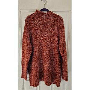 Talbots Woman Chunky Knit Mock Neck Sweater Burnt Orange Size 2X